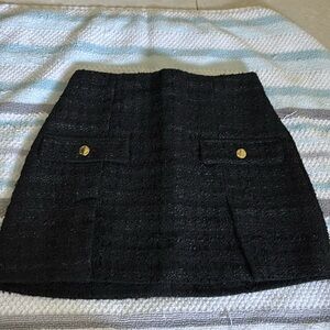 Zara black tweed skirt